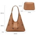 thumbnail image 6 of Montana West Hobo Bag Purses for Women Soft Slouchy Shoulder Handbags Tote with Pouch, Flower Cut-out Light Brown, 6 of 7