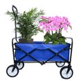 thumbnail image 2 of Folding Utility Wagon Cart - Heavy Duty Garden & Beach Cart with 150Lb Capacity, Adjustable Handle, Blue (40.55"L X 21.26"W X 46.46"H), 2 of 23
