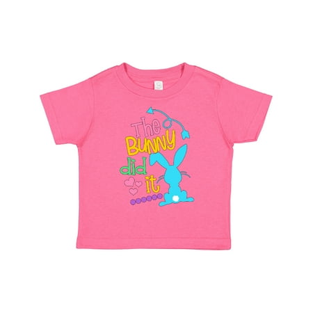 

Inktastic The Bunny Did It Easter Humor with Blue Bunny Silhouette Gift Toddler Boy or Toddler Girl T-Shirt