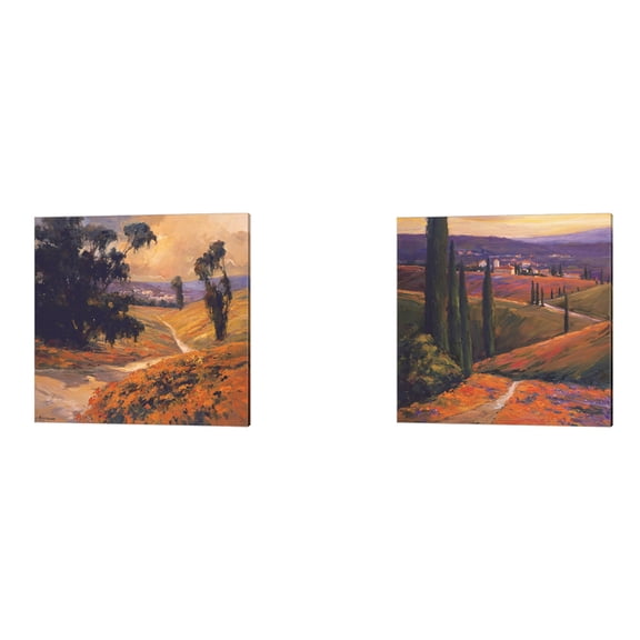 Afternoon by JG Studios Canvas Art Set of 2 14 inch X 14 inch Each