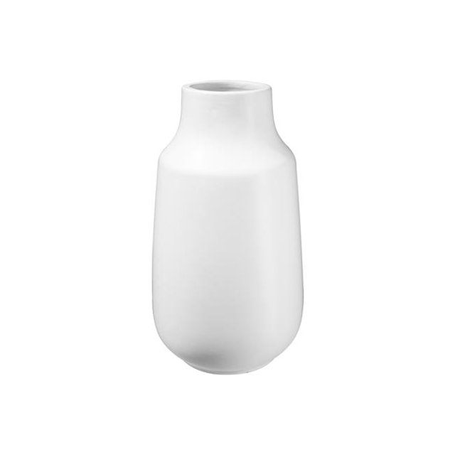 Urban Trend Collection 11096 Vase Rond en Céramique avec Bouche Étroite, Blanc Mat