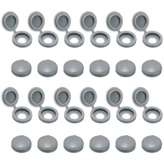 Uxcell Hinged Screw Cover Caps, 100Pcs Plastic Screw Cap Fold Snap Covers Washer Flip for Covering Screw Heads Protection Decorative, Light Gray
