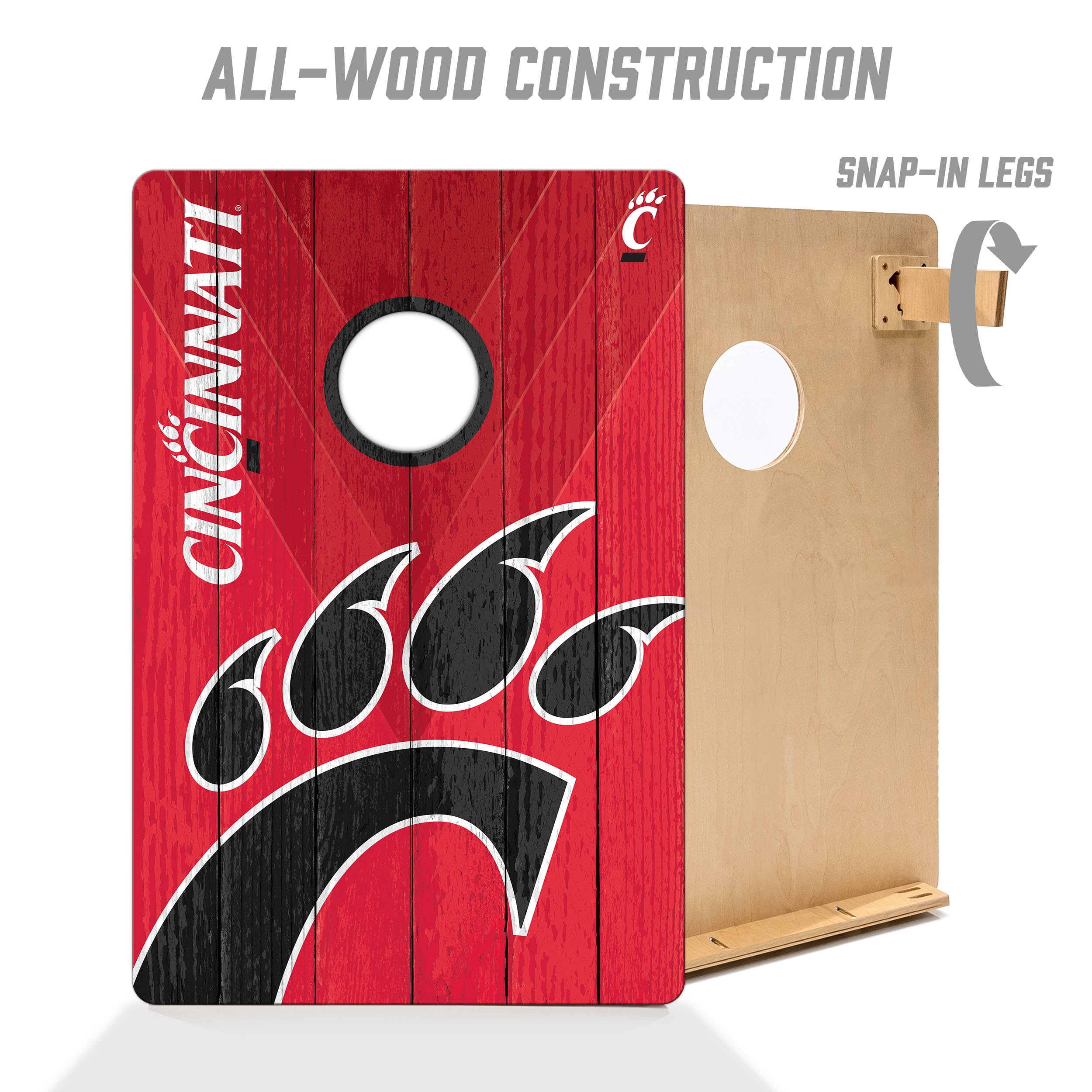 YouTheFan NCAA Cincinnati Bearcats 2' x 3' Cornhole Game No Bags