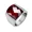 Red, variant on Men's Women's Stainless Steel Tortoise Surface Rhombus Fragment Gemstone Ring Punk Gothic Personalized Hip Hop Band Jewelry Red Size 7