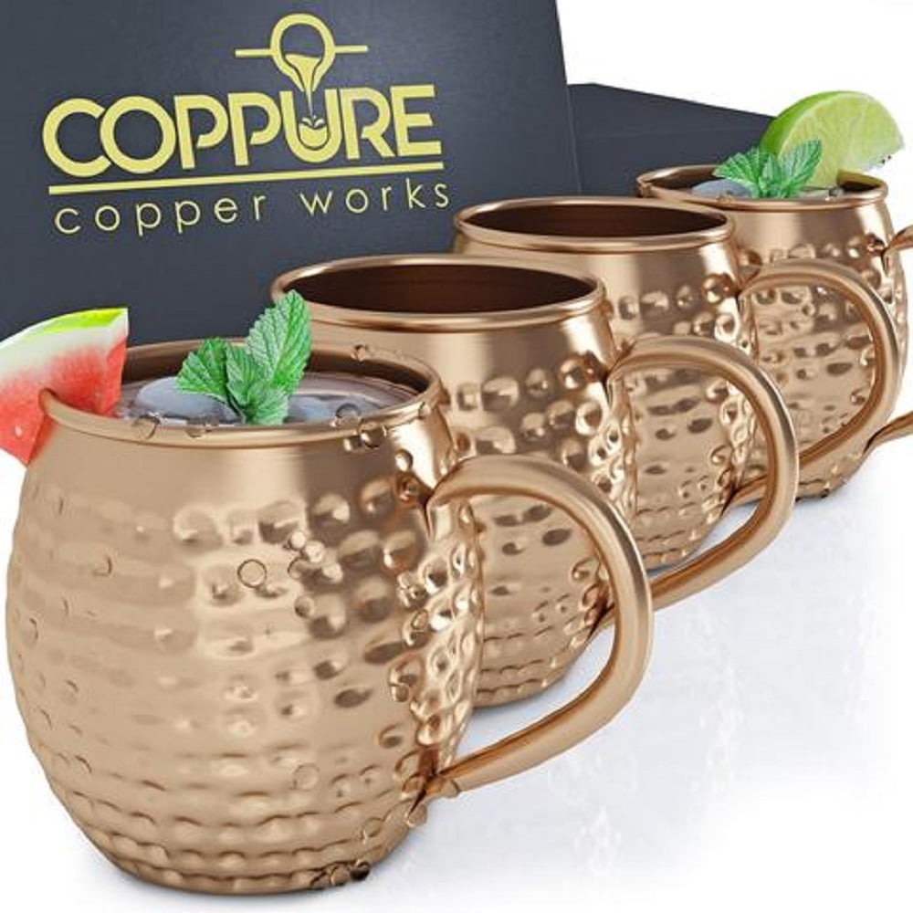 12oz Pure Hammered Copper Tumbler Water Cup with Lid