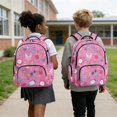 thumbnail image 2 of Bulopur Pink School Supplies Print Kids Backpack Set 4 Pcs Durable Waterproof Kids School Bag with Lunch Box, Pencil Case and Water Bottle Cover for Girls, 2 of 7