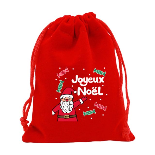 Christmas Bags for Gifts,Large Christmas Gift Bags Christmas Flannel Bag Christmas Apples Candy Packaging Bag Christmas Gift Bag Drawstring Bag Flannel Small Bag with Drawstring 7.87X5.91In