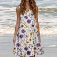 thumbnail image 1 of Ovzne Robes d'Été pour Femmes Robe Mode Féminine Vacances Été Couleur Unie Sans Manches Fête Plage Robe Grande Taille Robe Imprimée Liquidation, 1 of 6
