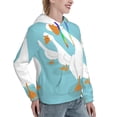 thumbnail image 6 of Lsque Three White Geese Pattern Casual Women's Hoodie,Hooded Sweatshirt with Kangaroo Pocket,Pullover Hoodie with Eye-catching Drawstrings-X-Large, 6 of 7