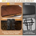 thumbnail image 5 of PETSCOSSET Dog Crate Furniture with Cushion, Double Door Wooden Dog Kennel Indoor with Wheels, 41"L x 23.6"W x 35.8"H, 5 of 8