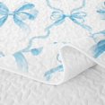 thumbnail image 5 of Erosebridal Chic Bowtie Quilt King, Kawaii Bow King Coverlet Set, Stars Reversible, Watercolor Blue, 3-Piece (1 Bedspread and 2 Pillowcases), 5 of 7