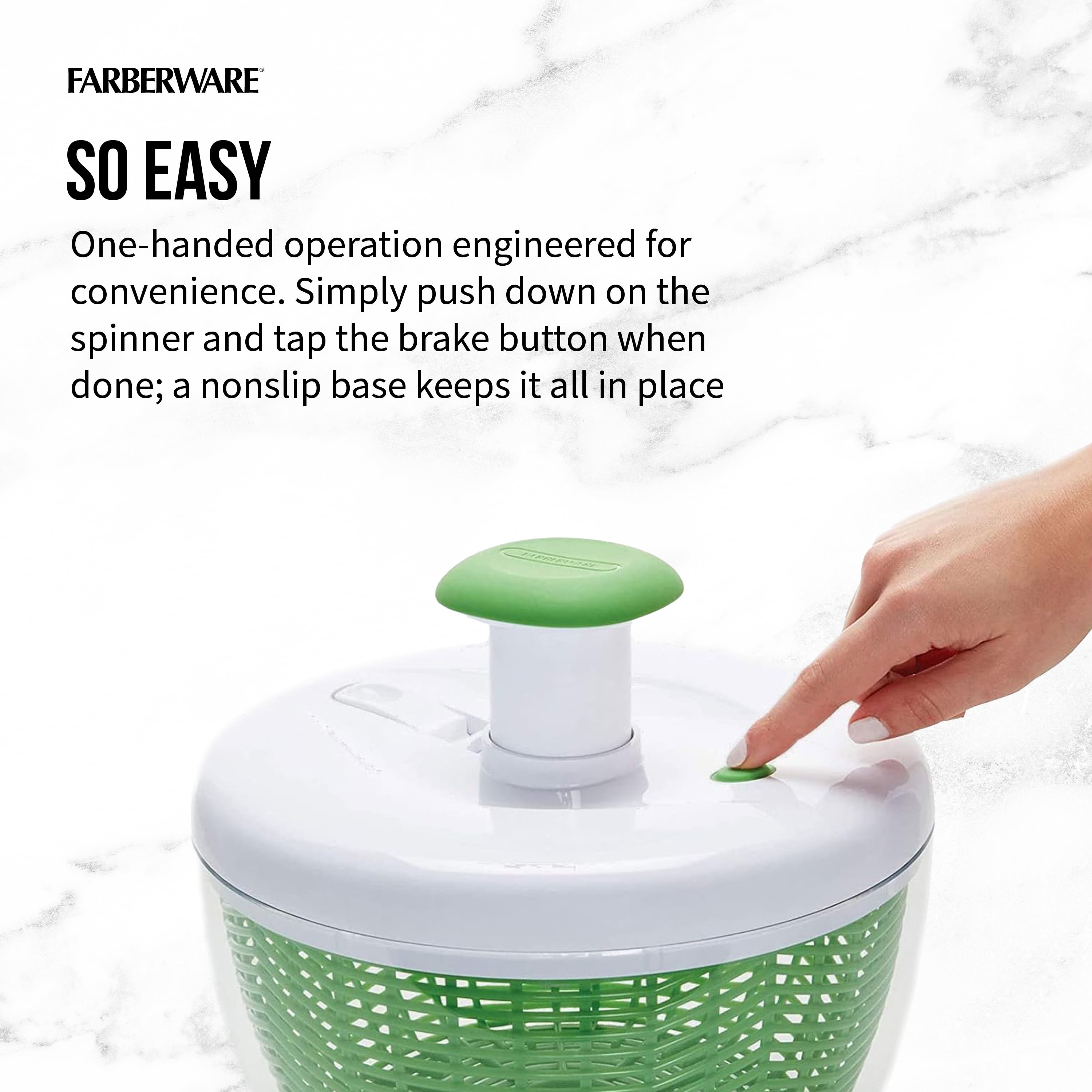 Farberware Professional Small Salad Spinner with Hand Pump Mechanism