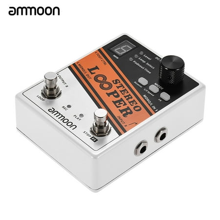 ammoon STEREO LOOPER Loop Record Guitar Effect Pedal 10 Independent Loops Max. 10min Recording Time for Each Loop Unlimited