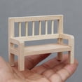 thumbnail image 3 of Sofá de madera sin terminar en miniatura Dollhouse Bench a escala 1:12, 3 of 3