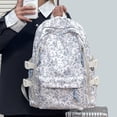 thumbnail image 5 of Yucurem Aesthetic Floral Backpack for Women, Large Capacity Nylon Kawaii Backpack, Multiple Pockets Laptop Backpacks for Shopping Travel Work, 12.6x7.09x16.54inch, 5 of 7