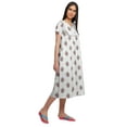 thumbnail image 4 of Moomaya Cotton Lace Neckline Sleepwear For Ladies V-Neck Printed Nightdress, 4 of 5