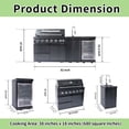 thumbnail image 4 of Daheat 43-Inch 6-Burner 85000 BTU Black Stainless Steel Gas Modular Outdoor Kitchen Grill Island with Wine Cooler, Refrigerator, Rotisserie, Granite Countertop & Storage Cabinets, 4 of 11