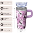 thumbnail image 3 of 20OZ Unicorn Themed Coffee Mug with Handle and Reusable Straw Double Wall Stainless Steel Tumbler Insulated Cup Great Presents for Women Mom Friends on Birthday Christmas Thanksgiving, 3 of 6