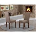 thumbnail image 2 of East West Furniture Encinal Parson Linen Fabric Chair - Set of 2-Color:Coffee/with Mahogany Leg Color, 2 of 2