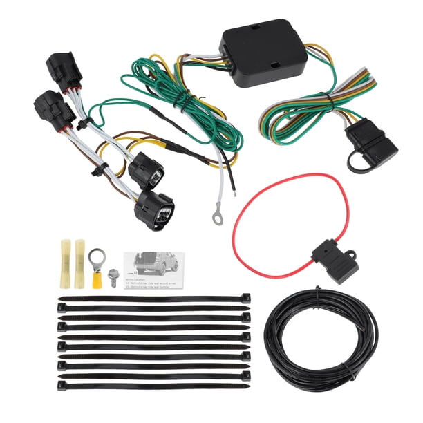 Conjunto de Cableado de Remolque de 4 Pines 56208 Kit de Enganche de Remolque para Jeep Cherokee 2014 2015 2016 2017 2018 Conector Convertidor de Arnés de Remolque