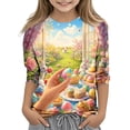 thumbnail image 2 of Blusas y camisas de manga larga con cuello redondo y estampado de Pascua, camiseta interior de cuello redondo y manga tres cuartos para niños de talla mediana y grande., 2 of 9