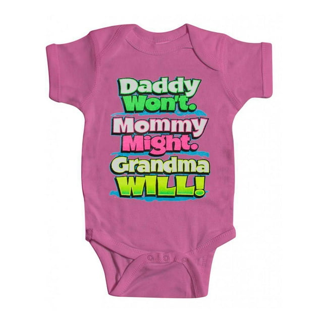 Baby "Grandma Will" Bodysuit - Raspberry - 12M