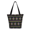 thumbnail image 3 of Haiem Mardi Gras Fleur de Lis Pattern Shoulder Bag - Durable and Spacious Tote Bag,Versatile Shopping Bag, 3 of 9
