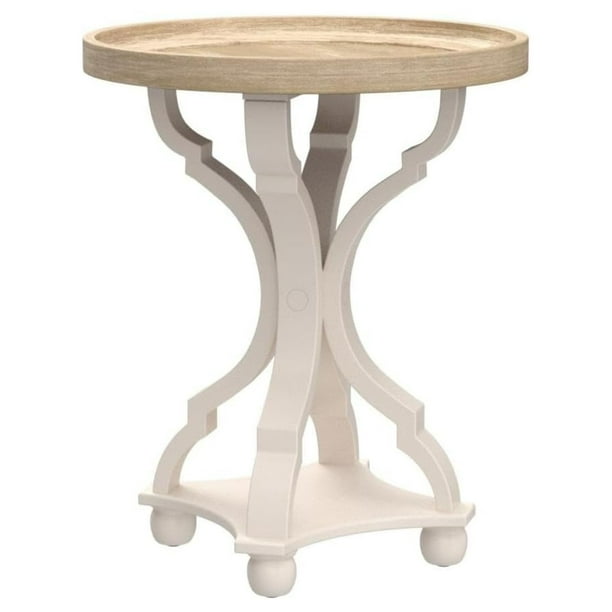 Mesa auxiliar decorativa COZAYH Rustic Farmhouse Cottagecore White