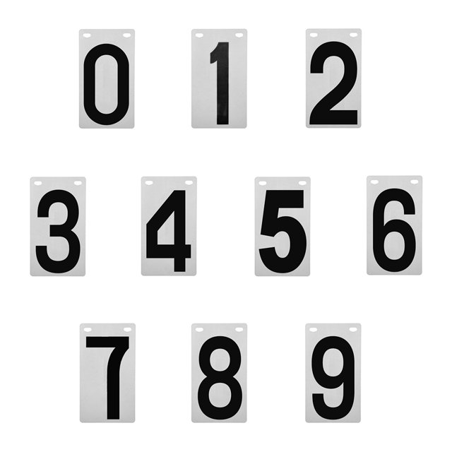 GOGO Flip Scoreboard Numbers 3 1/8" x 5 1/2", Visible Black Number Card, No.0-9 One Side, Price / Set