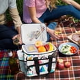 thumbnail image 5 of FORMRS Insulated Cooler Bag 24 Cans Capacity Soft Leakproof Lunch Box with Side Pockets, Green Retro Triangles, 5 of 7