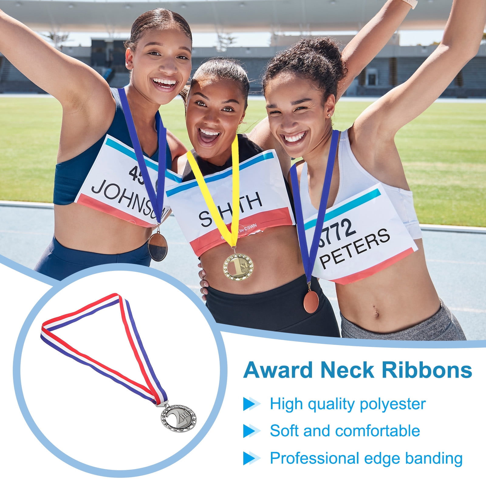 Uxcell Award Medals, 9 Pcs 2nd Metal Competition Medals, Silver