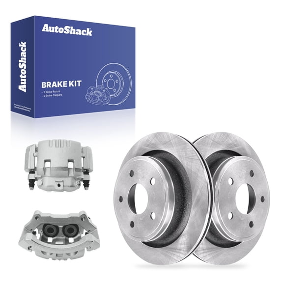 AutoShack Rear Vented Brake Rotors   Calipers 4-PC Brake Kit Replacement for 2006-2008 Dodge Ram 1500 13.87" (352.2 mm)