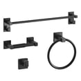 thumbnail image 2 of Matte Black 4-Piece Bathroom Hardware Set, 24-inch Towel Bar, Wall Mounted, 2 of 10