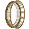 thumbnail image 5 of DecMode 21" x 21" Light Brown Handmade Woven Wall Mirror, 5 of 7