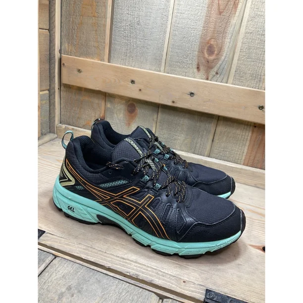 ASICS GEL-Venture 7 Women’s Running Shoes Black, Green And Orange Pop US8.5