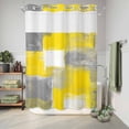 thumbnail image 6 of No Hook Shower Curtain, Yellow Grey Shower Curtains for Bathroom with See Through Top Window, Rustic Mottled Oil Painting Abstract Texture Waterproof & Washable Bath Curtain Extra Long 72"x96", 6 of 9