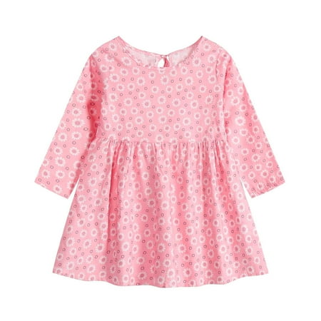 

Toddler Girl Clothing Long Sleeve One-Piece Floral Print Dress Autumn Fashion Long Sleeved Polka Dot Print Princess Mesh Dress Fashion Polka Dot Print Dress Bow Princess Mesh Dress