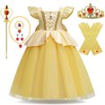 thumbnail image 1 of Vestido de princesa Bella, Rapunzel, Cenicienta para niñas, disfraz de Cosplay para niños, La Bella y la Bestia, traje de fiesta de carnaval, cumpleaños y Navidad para niños, 1 of 5