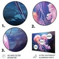 thumbnail image 3 of Designart "Animal Lavender Jellyfish delicate" Animals Metal Art Living Room, 3 of 5