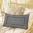 thumbnail image 4 of Blue Boho Pillow Covers, Linen Long Throw Pillow Case, Vintage Ethnic Tribe Abstract Art Floral Holiday Pillow Protector Decorative Cushion Cover for Living Room/Bedroom 20" x 36", 4 of 8