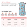thumbnail image 3 of Fotbe I Am A Fan Popcorn Vestido de Dormir para Niñas de 3 a 10 Años, Mangas Cortas, Estilo Princesa, Pijama Camisón con Mangas Voladas-XX-Large, 3 of 6