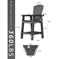 thumbnail image 7 of Wulful Tall Adirondack Chair Set w/ 2 Outdoor Barstools and Connecting Tray for Patio Umbrella, Gray, 7 of 7