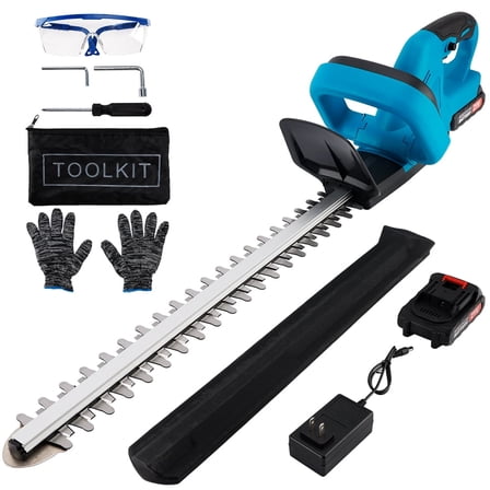 20" Electric Hedge Trimmer Cordless Power Hedge Trimmer with 2Battery & Charger