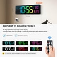 thumbnail image 2 of Reloj de pared digital Hournor 16 con 11 colores RGB y alarma, 2 of 6
