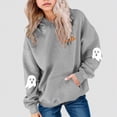 thumbnail image 2 of xaweyi Girls Comfort Warm Long Sleeve Hooded Sweatshirt Fashion Halloween Printed Tops for Daily Outdoor Wear Size 11-12 Years, 2 of 4