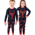 thumbnail image 2 of LazyOne Warm Long-Sleeve PJ Sets for Girls and Boys, Lobster, Funny Animal Kids' Pajama Sets, 2 of 7
