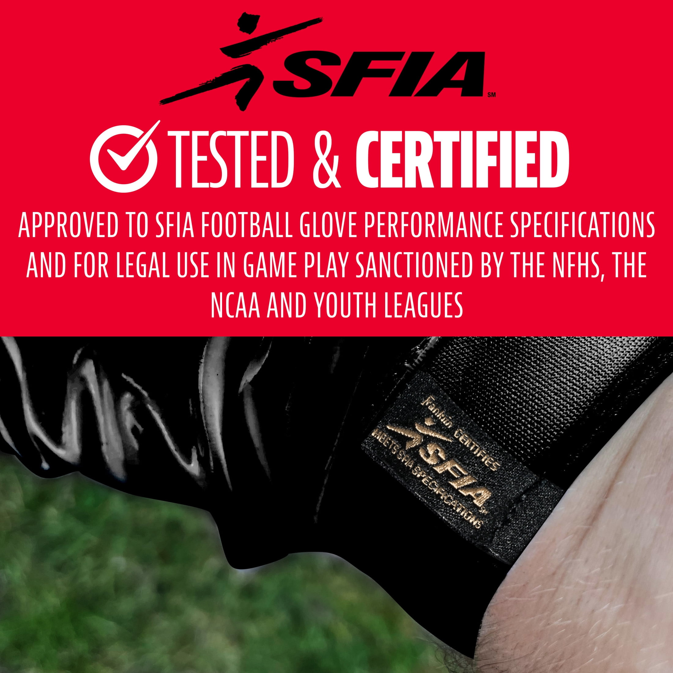 Franklin Sports Supratak Football Receiver Gloves - Black Gold - Adult Small