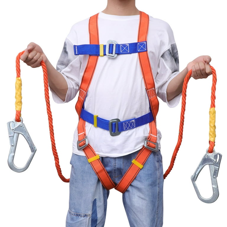 5 point Unisex Polyester Safety Harness, Outdoor Climbing Harness Safety  Belt Rescue Rope Anti Falling Full Body Electrical Work Safety Belt