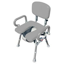 UltraCommode™ Comfortable Bedside Commode Chair / Bath Shower Chair Soft Warm Padded Foldable Adjustable Height XL Seat