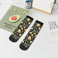 thumbnail image 7 of Rateoe Octopuses And Leaves Pattern Quarter Crew Socks,Toe Seamed Ankle Socks,Cotton Cushioned Breathable Athletic Crew Sports Socks, 7 of 7
